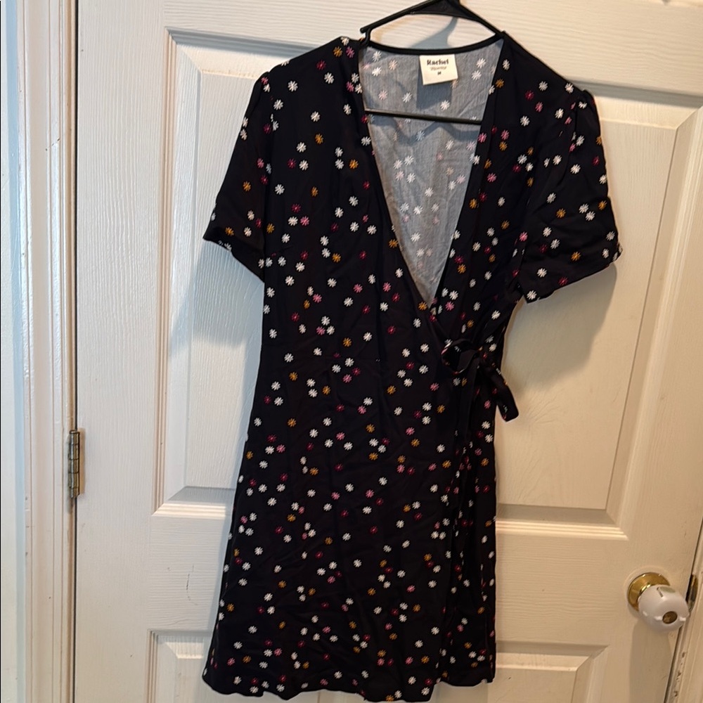 Rachel Black Floral Wrap Dress